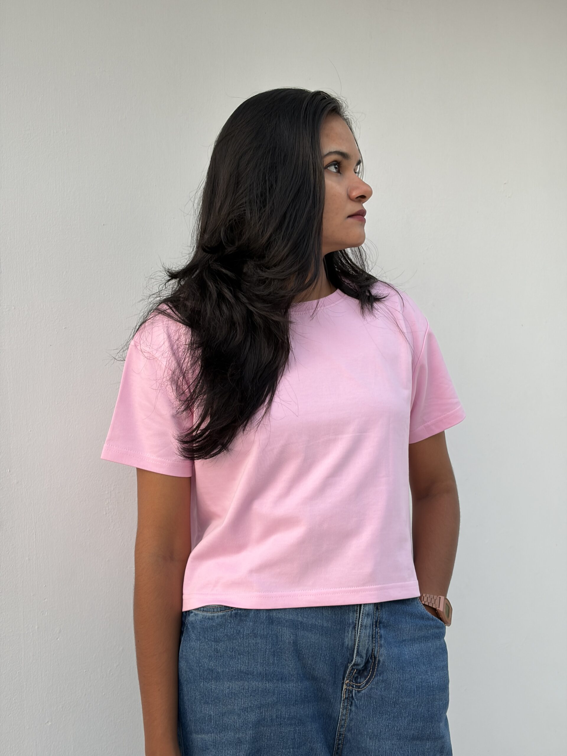 Stylen Mallu - Casual Regular Sleeves Solid Women Pink Crop Top - Image 2