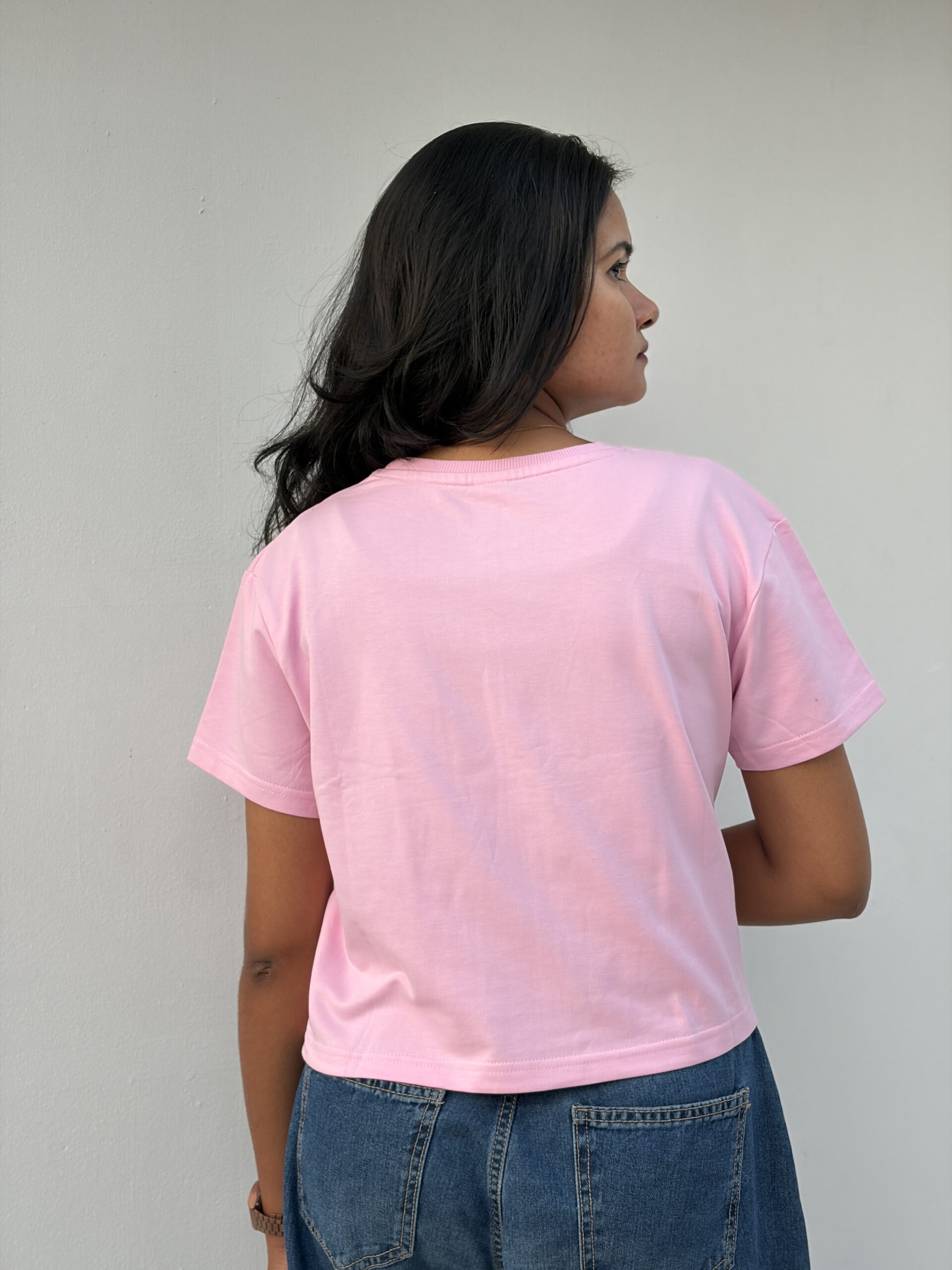 Stylen Mallu - Casual Regular Sleeves Solid Women Pink Crop Top - Image 4