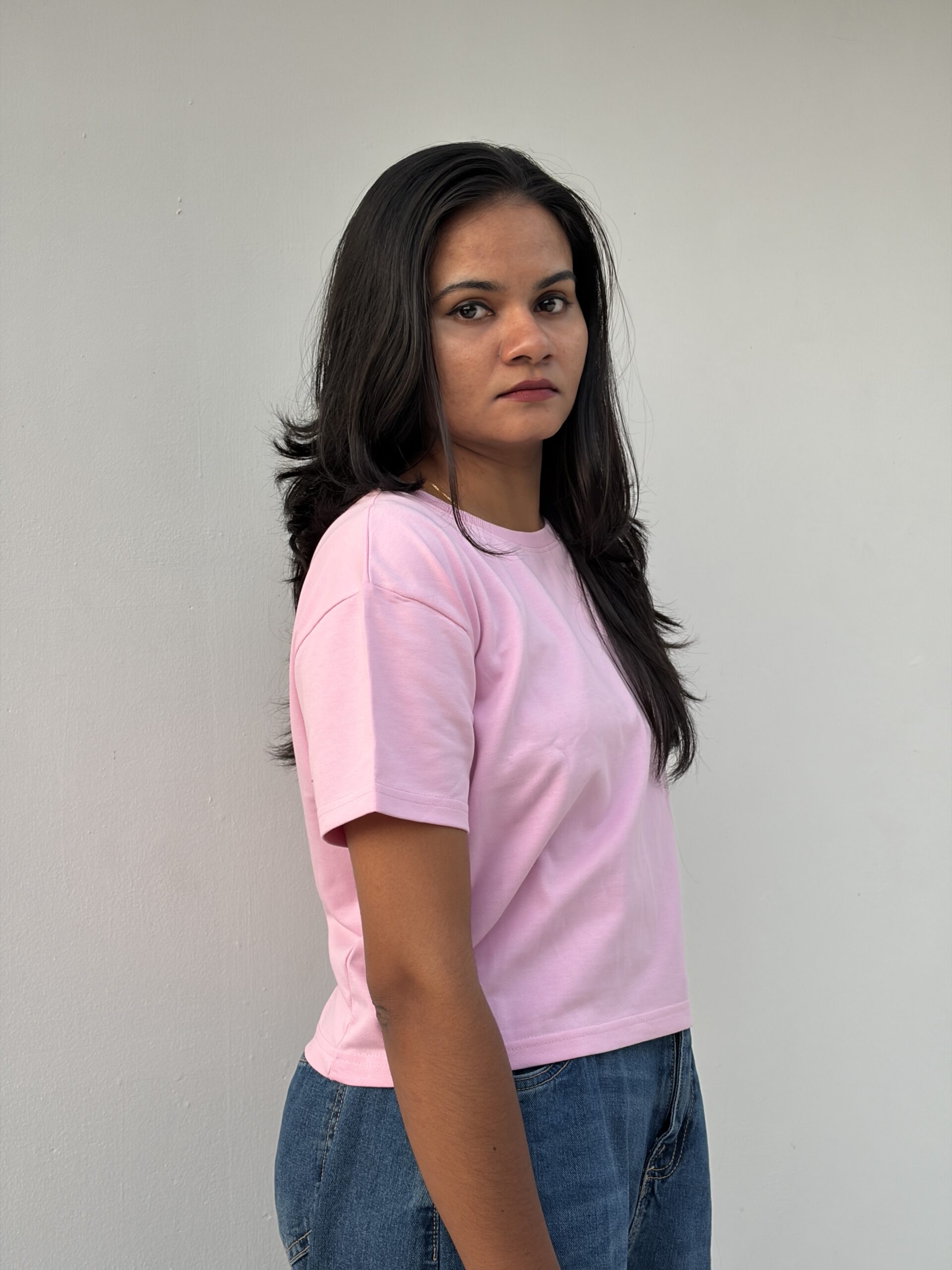 Stylen Mallu - Casual Regular Sleeves Solid Women Pink Crop Top - Image 6