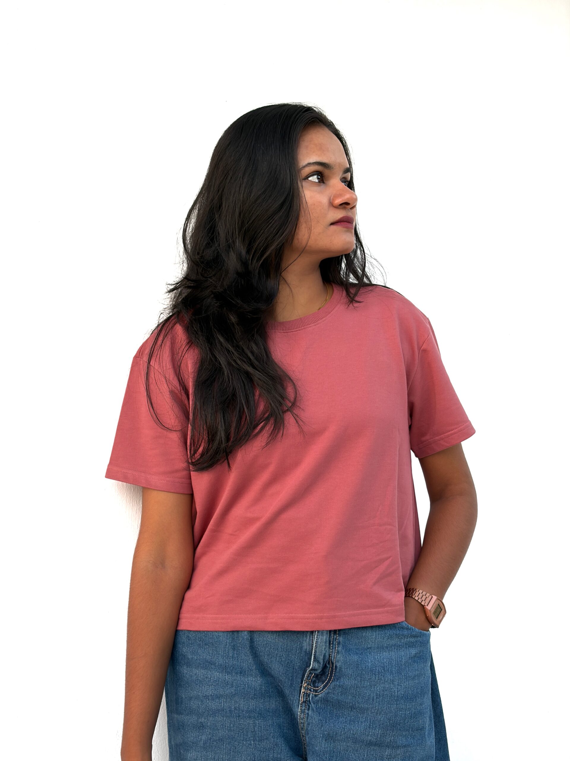 Stylen Mallu - Casual Regular Sleeves Solid Women Pink Crop Top