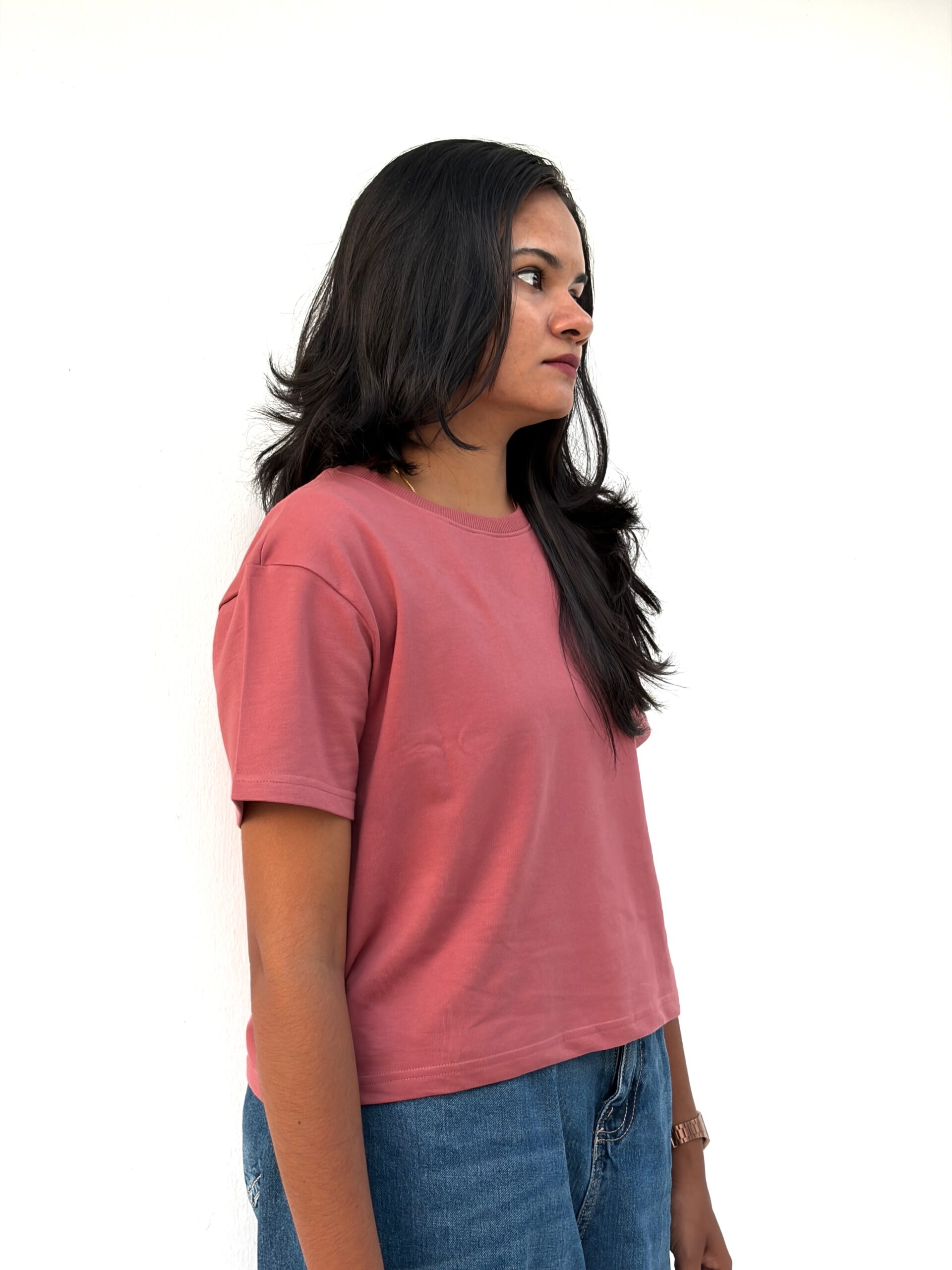 Stylen Mallu - Casual Regular Sleeves Solid Women Pink Crop Top - Image 5